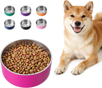 Dog Bowl, Stainless Stee Dog Water Bowl and Food Bowl - 64oz / Pitaya Pink