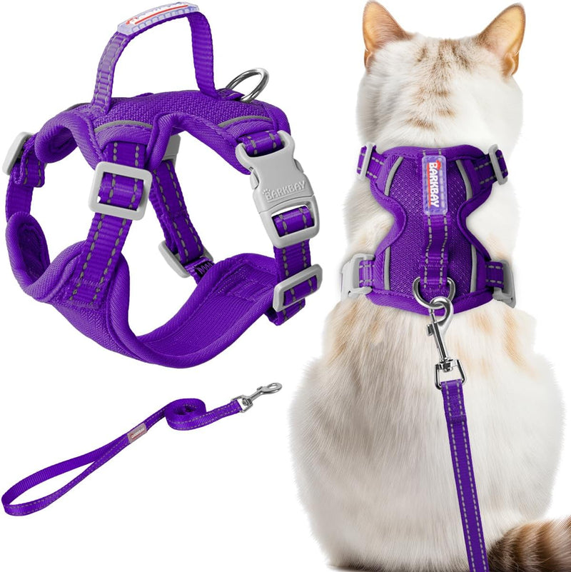 Cat Harness and Leash Set Escape Proof for Kitten Walking - Purple / Small