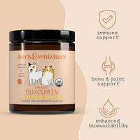 Bark & Whiskers Organic Curcumin, 2.64 Oz. (75 g), 300 Scoops, Promotes Mobility & Joint Health, Veterinarian Formulated, Non-GMO, Certified USDA Organic, Dr. Mercola