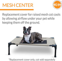 K&H Outdoor Elevated Dog Bed Pet Cot Replacement Cover - Taupe/Black / Medium 32 X 25 Inches - image 4