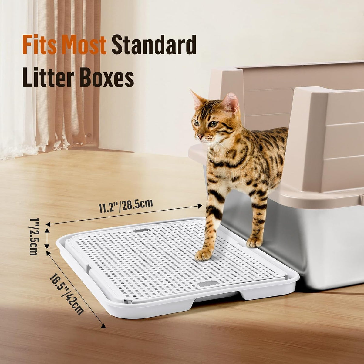 Cat Litter Box Step, Large Cat Litter Ramp with Filter Function - White Large - image 2