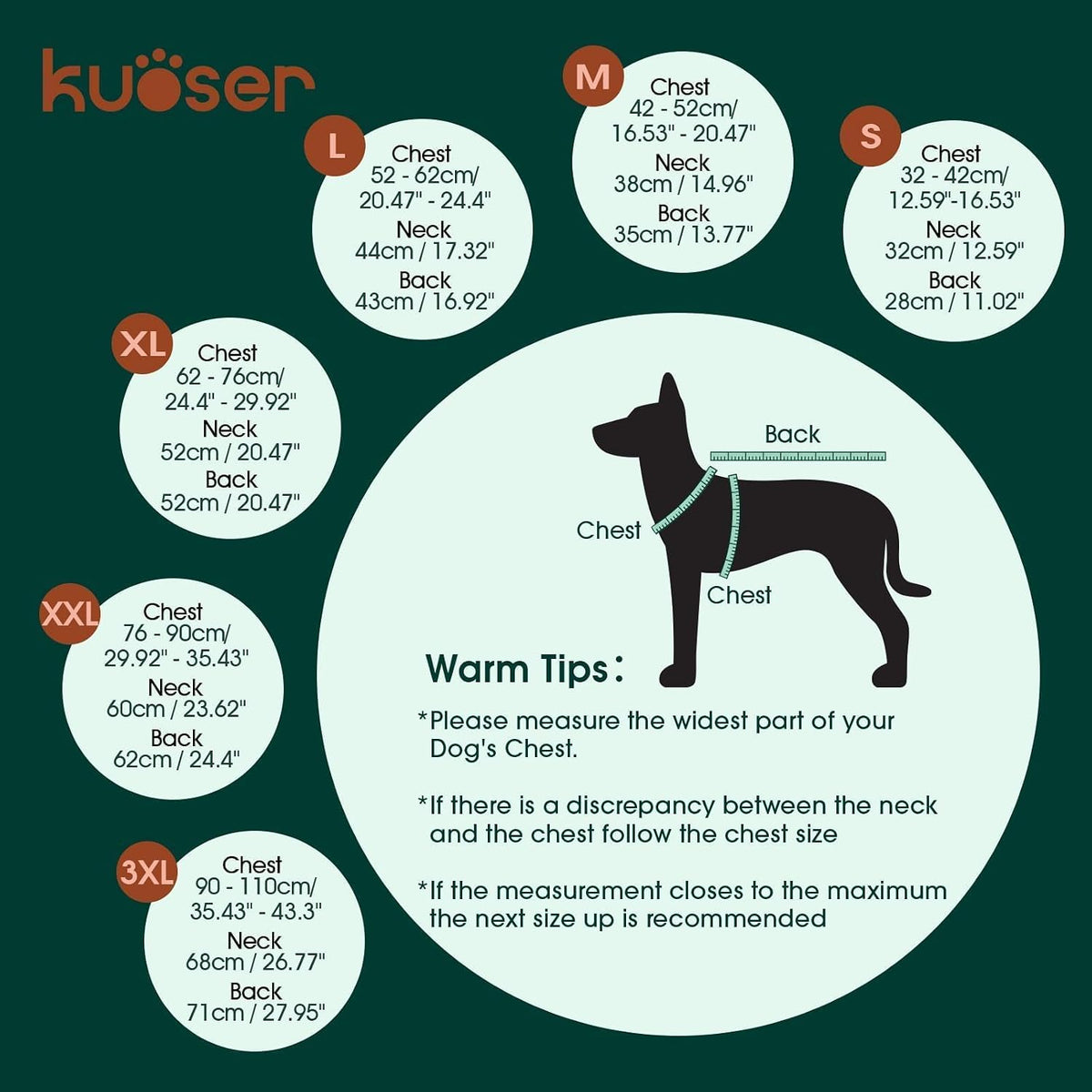 Kuoser Large Dog Coat, Fleece Lined Dog Winter Jacket with Harness Hole, L – Essentials for Dogs - Xx-large (Chest: 29.92" - 35.43") / Silver Grey - image 2