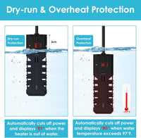 25W Aquarium Heater, Adjustable Small Fish Tank Heater - For 5-10 Gal - image 3