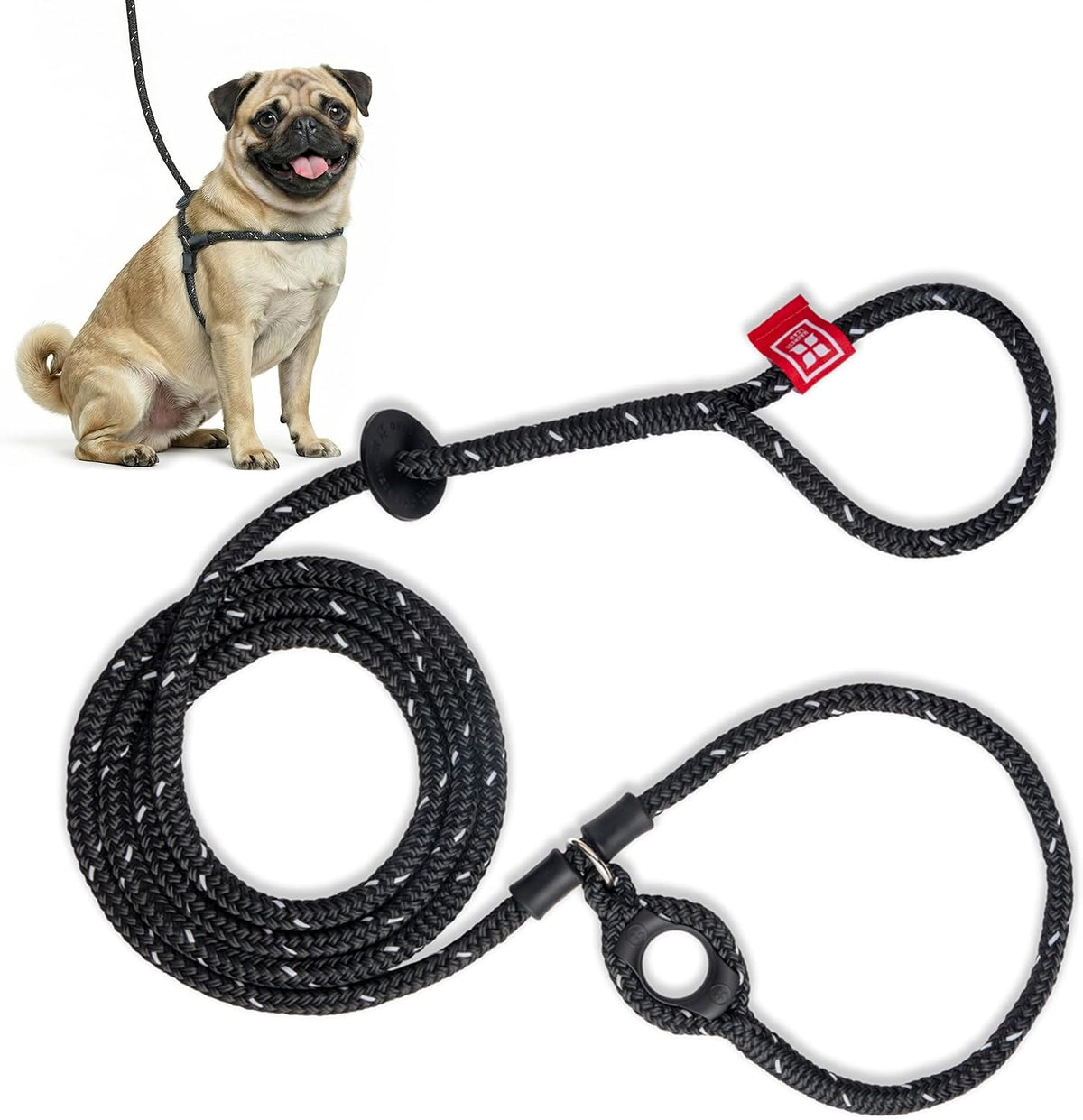Harness Lead Escape Resistant, Reduces Pull Dog Harness - Black Reflective / Small/Medium (14-40 lbs)
