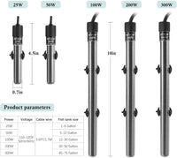 HITOP Mini Submersible Aquarium Heater 50W Digital Heater for Fish - (5-12Gal) 50W - image 3