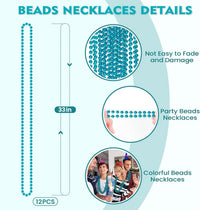 SHAOQINLIN 12 PCS Gold Bead Necklace - Teal - image 2