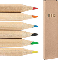 Ctosree mini colored pencils in kraft boxes, 6 natural wood pencils per box - view 4