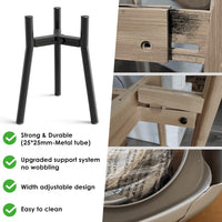 Dog Bowl Stand for Medium Large Dogs - 1 Pack - Black, Round / Height: 13.7", Width: 7-10.6" - image 4