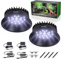 UVB Light for Reptiles, UVA UVB Reptile Light Fixture with Timer LED UVB Bulb for Bearded Dragon - 2 Pack / Black