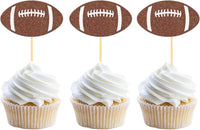 Moitkptt 24 glitter football player cupcake toppers - view 3