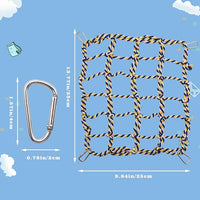 2 Pack Large Colorful Bird Rope Net, 14 × 10 Inches Rat Climbing Rope Net, Pet Hanging Hammock, Bird Ladder Rope Bridge, Small Animal Rope Net Toy, Cage Accessories for Rat Hamster Bird Ferret