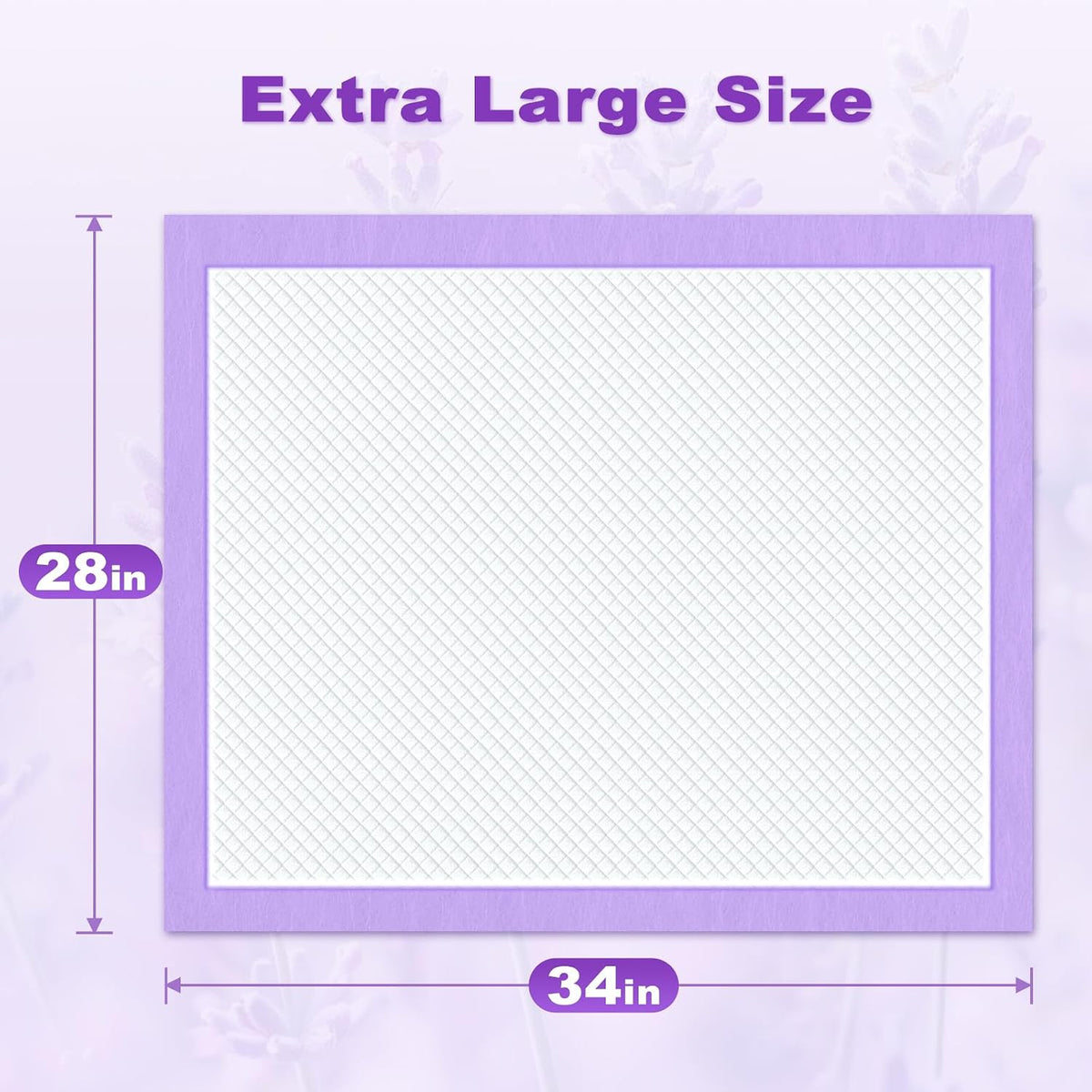 MIZOK Dog Pee Pads Wee Wee Pads Lavender Odor Control XXL 30x36in – Essentials for Dogs - Large 28"x34“ 40 Count - image 3