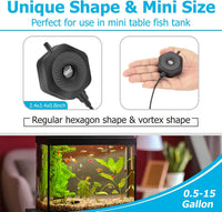 hygger Ultra Silent 1.5W Fish Bowl Aqaurium Mini Air Pump - Black - image 4