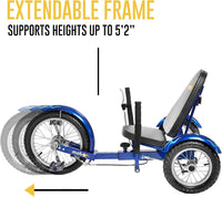 Mobo Triton Pedal Go Kart Trike. Kids 3-Wheel Bike. Youth Cruiser - Blue - image 3