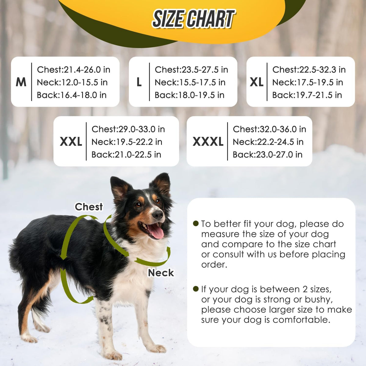 SlowTon Dog Winter Coat, 3 Layers Thick Warm Fleece Lining Dog Jacket – Essentials for Dogs - Medium / Green Camo - image 3