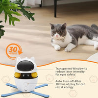 Nobleza 3-in-1 Cat Laser Toy with Feather Trackball, Rechargeable Pet Interactive Pointer Red Light Game, 3 Modes Random Trajectory Motion Activated Boredom Buster for Cat Self Play Home Indoor