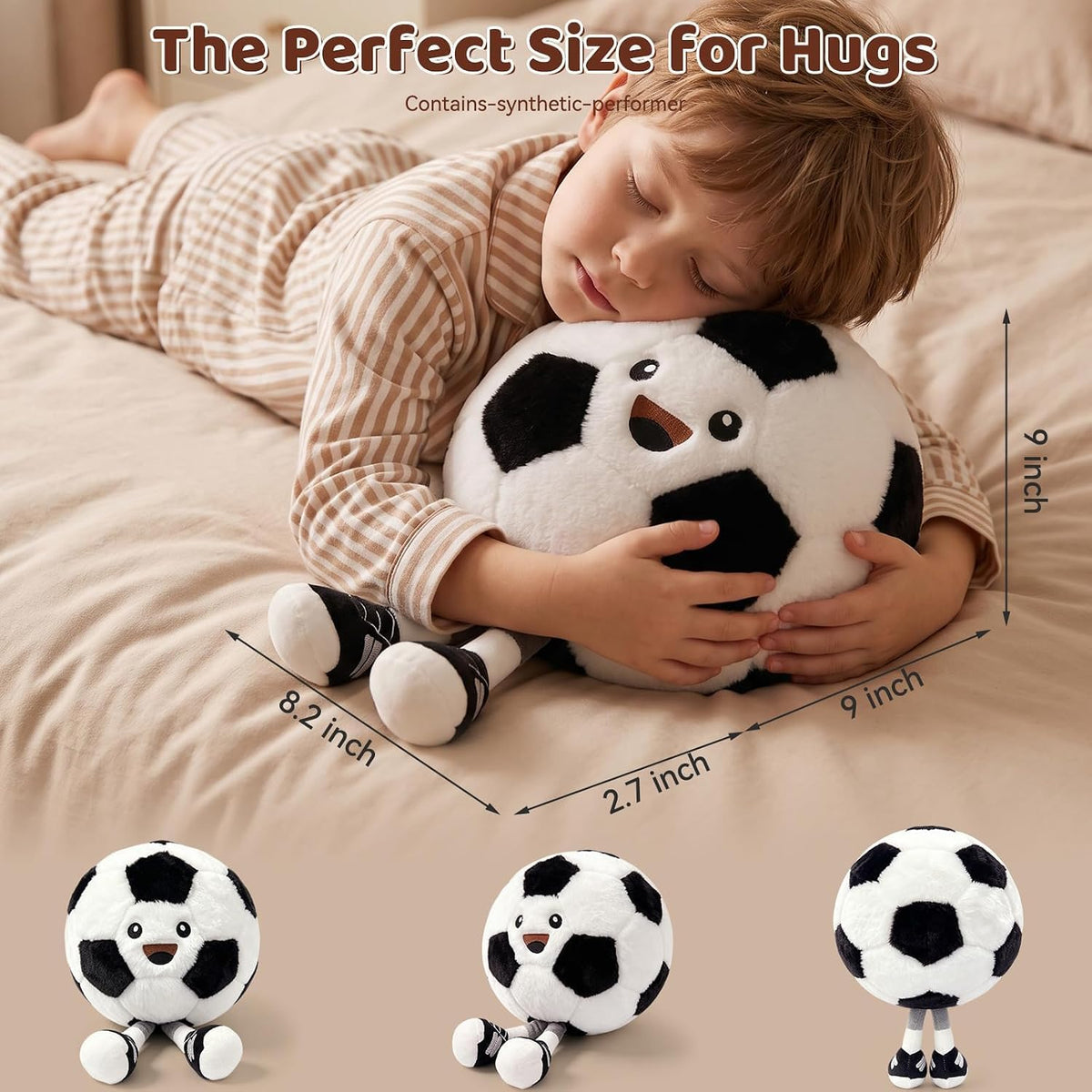 KUCCO-PILLOW 11 inch soccer ball plush pillow with two little legs - view 19