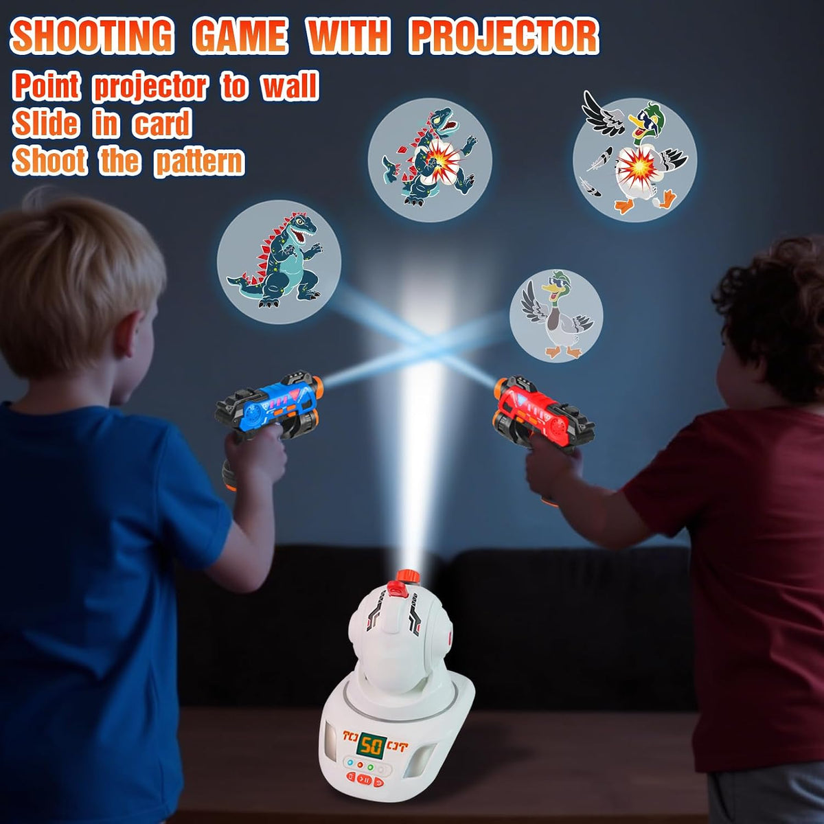 HISTOYE mini laser tag guns set of 2 with projector and 4 team colors - view 2