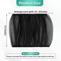 Bird Cage Seed Catcher, Seed Catcher Guard Net Cover - Solid-black / 15.7" x87" - image 3