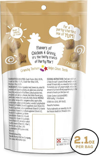 Purina Friskies Party Mix Cat Treats, Gravy-Licious Crunch with Chicken & Gravy Flavors, Crunchy Treats for Cats, 2.1 Ounce Resealable Pouch (Pack of 3)