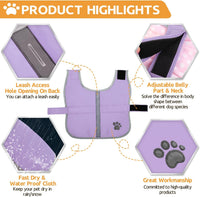 Queenmore Cold Weather Dog Coats Loft Reversible Winter Fleece Dog - Small / Light Purple - image 2
