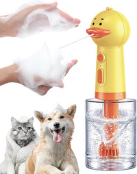 Electric Dog Shampoo Dispenser Dog Shampoo Sprayer Duck Shampoo - Yellow-Pro