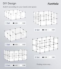 Small Animal Playpen, Guinea Pig Cages, 24 Panels Pet Playpen for Hamsters, Hedgehog, Bunny, Ferret, Indoor Outdoor Plastic Fence, 48.5 x 24.8 x 24.8 inches