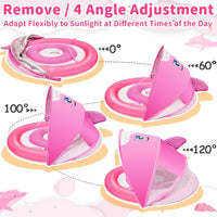 Dolphin Baby Float with Canopy UPF50+ for Age 6-36 Months Infant - pink - image 2