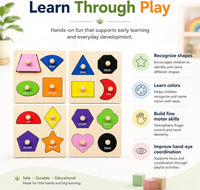 Wooden Peg Puzzles for Toddlers 1-3 - Style C - image 4