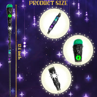 Rileryan handcrafted wooden wizard wand with purple amethyst crystal, about 13 inches long - view 3