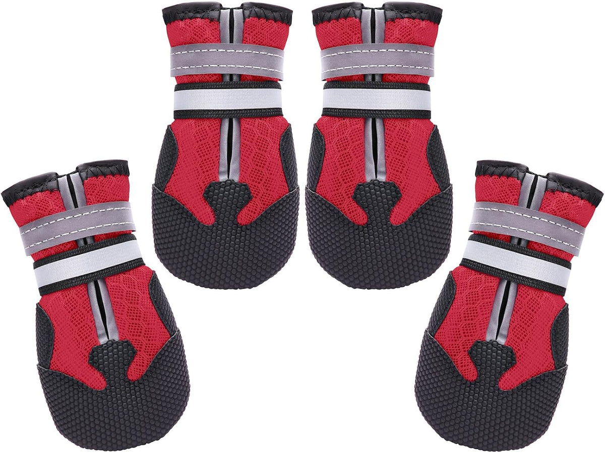 Dimicoo Breathable Dog Boots for Medium Large Dogs - Red / S (Insole Width 2")for 25~30lb