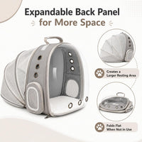 Expandable Cat Carrier Backpack with Bubble Window - Grey - image 3