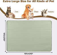 Cat Food Mat Extra Large Silicone Pet Bowl Mat 40''x28'' - Green / 40"L x 40"W - image 2