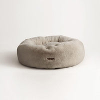 UnHide Floof Pet Bed - Medium (28" x 10") - Extra Soft Dog Bed - Removable Faux Fur Cover - Machine Washable - Helps Ease Pet Anxiety & Provides The Perfect Sleep - Taupe Ducky