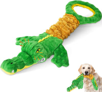 Dog Toys 3-Pack Cute Duck Shapes Puppy Toys No-Stuffing Squeaky - Green01 / Alligator