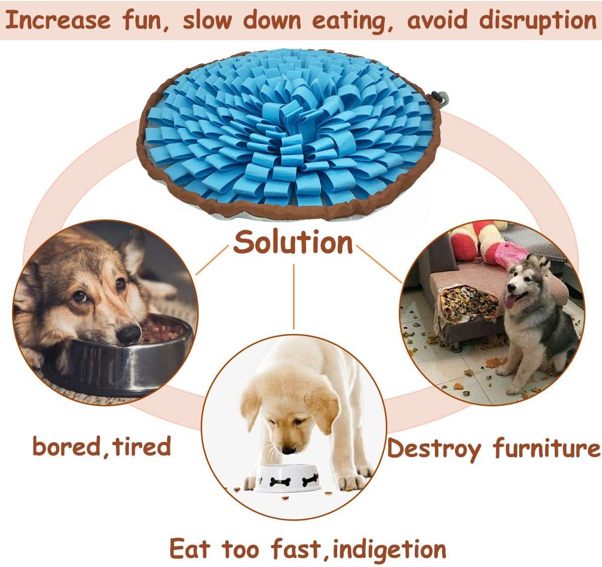 Dog Snuffle-Mat Slow-Feeder-Bowl - Blue - image 4