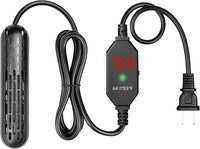 YukiHalu Small Aquarium Heater 25/50/100/150W with Protective Cover, Mini Fish Tank Heater, External Controller, Temperature Adjustable, Digital Display, Used for 5/10/20/30 Gallons (100W-20Gallon)