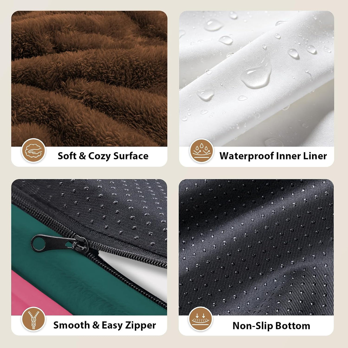 Waterproof Orthopedic Dog Bed for Large and Extra Large Dogs – Essentials for Dogs - Brown Mint / 42"L x 30"W x 7.5"Th - image 4