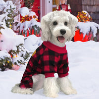 Cow Dog Sweater, Dog Winter Clothes for Small Medium Dogs Girl Boy Fleece Pet Pajamas for Winter - Milrong Plaid / X-Large(Chest:18.9-21.6") - image 2