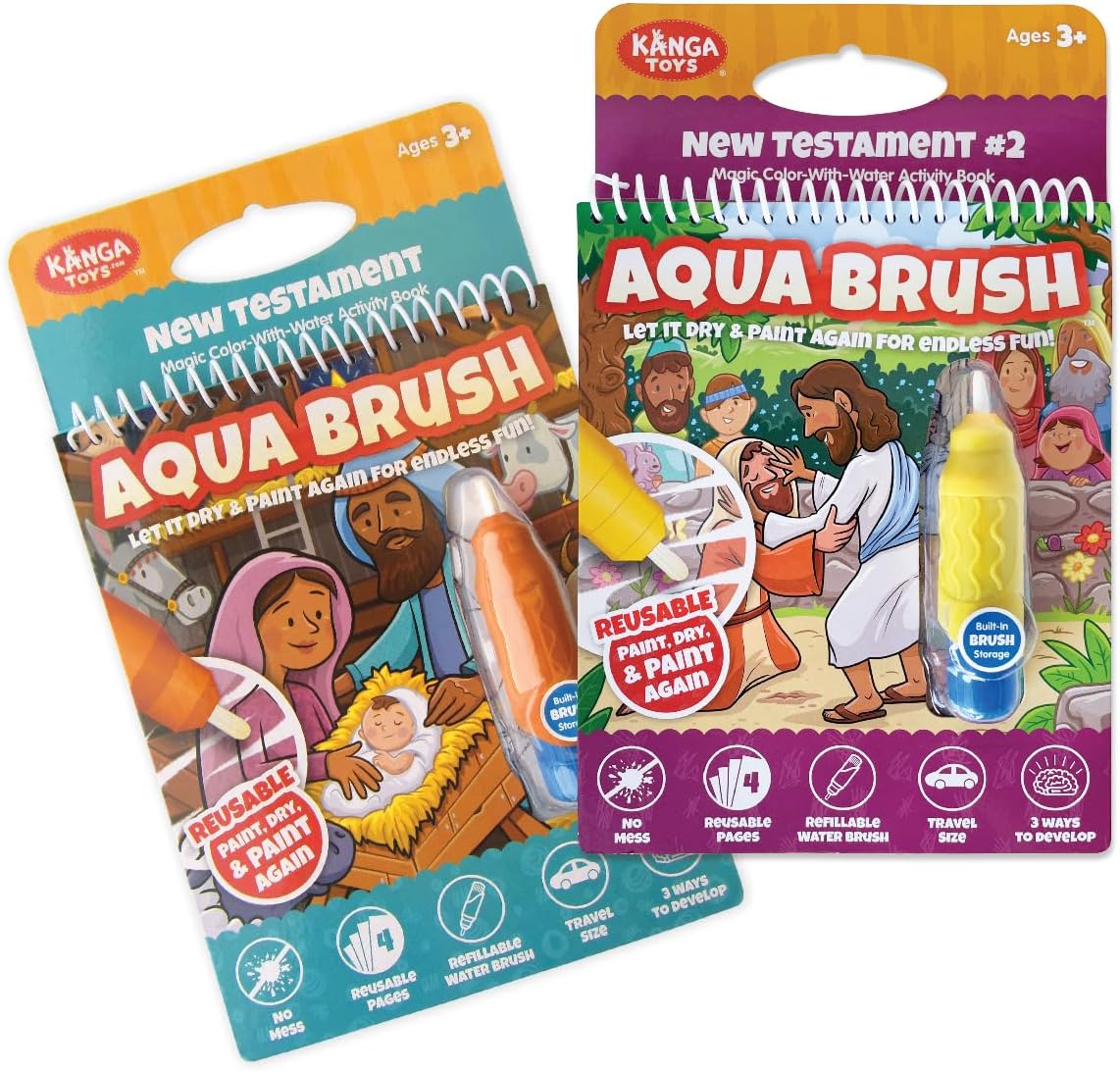 Water Reveal Coloring Scripture Book for Kids. – Fun for Kids & Family - The New Testament 2 Pack