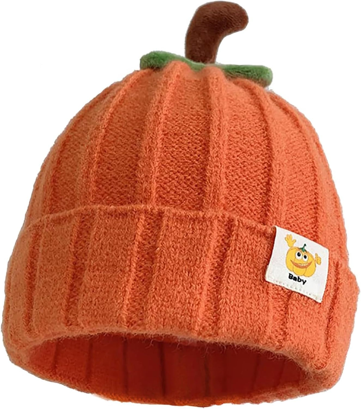 Ausejopeac orange pumpkin knitted beanie hat for babies and toddlers