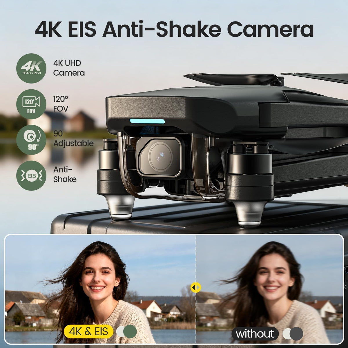 Holy Stone HS175D GPS Drone with 4K Camera for Adults - Carbon Black - image 2