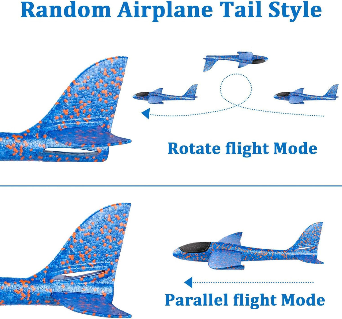WenToyce 2 pack of 17.5 inch throwing foam airplanes with tail wing slots - view 7