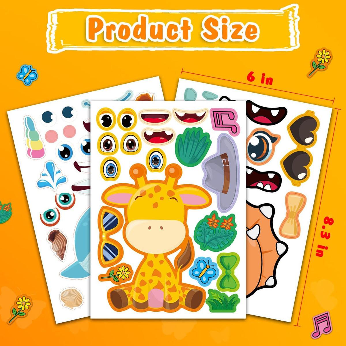 48 Fall Make-a-Face Sticker Sheets for Kids - Mixed Animals - image 3