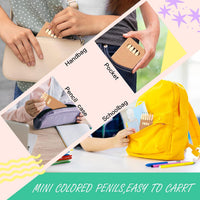 Faccito mini colored pencils bulk pack, small paper boxes of 6 short wooden pencils - view 12