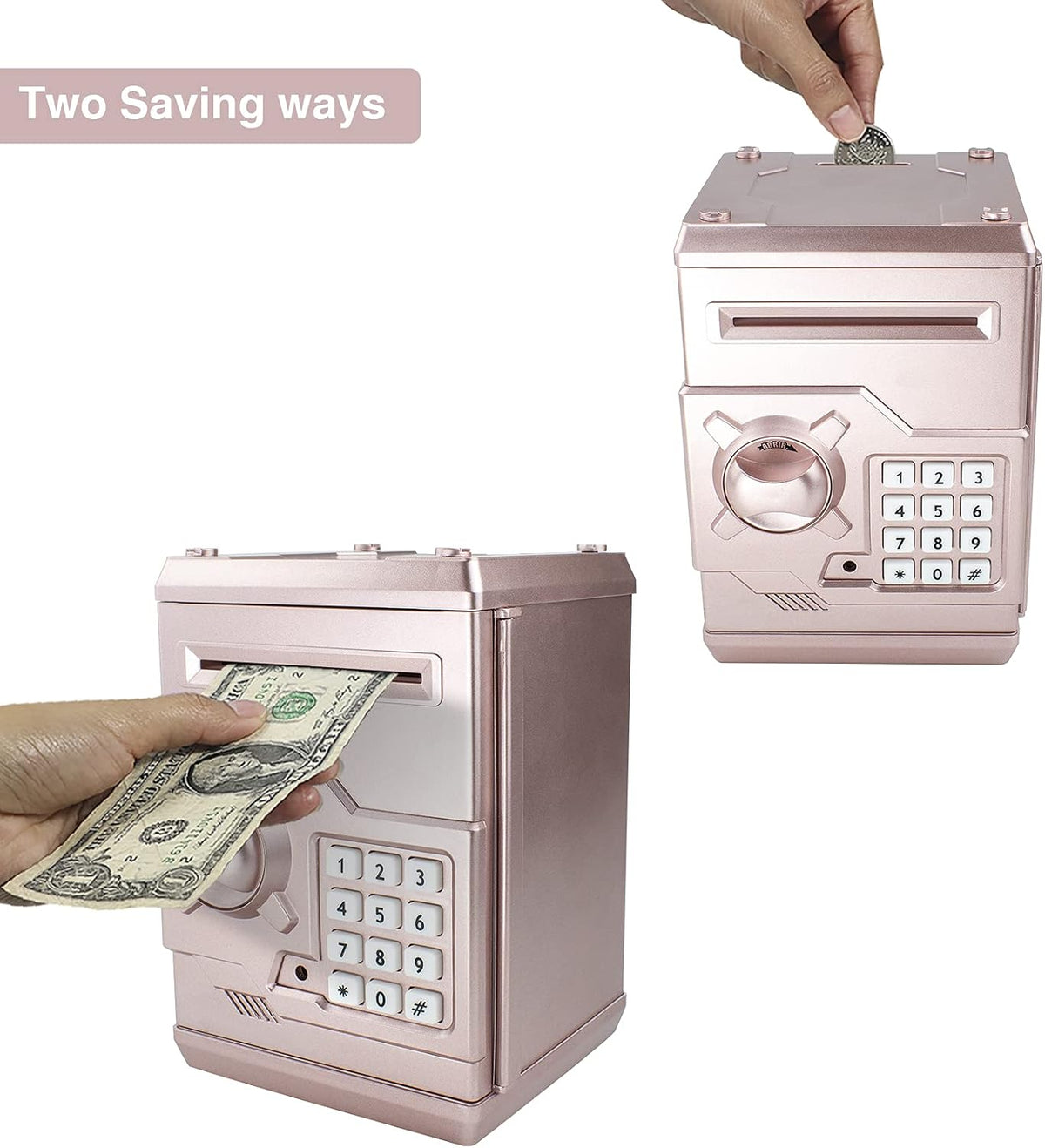 HUSAN rose gold electronic ATM piggy bank for kids with password keypad - view 26