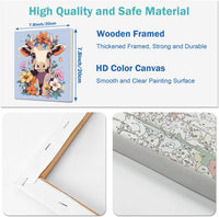 AILIBUT 4 pack paint by numbers kit for kids with framed 8x8 inch canvases - view 8