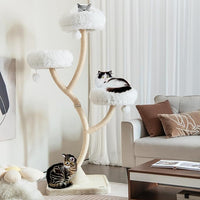 PETSITE 70" Tall Cat Tree, Cat Tower with Scratching Posts and Board, Multi-Level Cat Tower for Large Cats 20 lbs+ with 3 Cozy Perches and Dangling Balls, Modern Cat Tree for Indoor Cats Large Adult