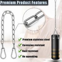 2 Pack Hanging Swing Chain with 4 Carabiners 25in, Swing Chairs - Silver / 25in×4pcs - image 4