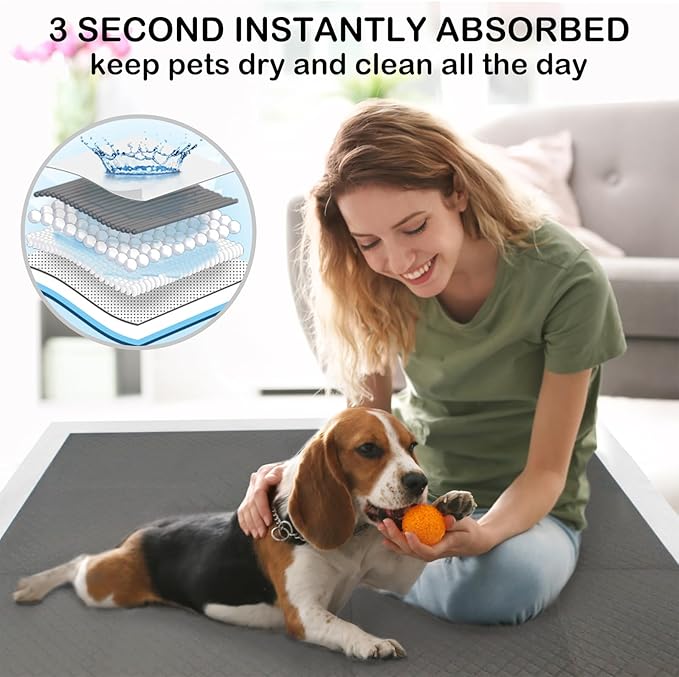 ELEGX Extra Large 54"x37" 35 Pcs Odor-Control Super Absorbency Charcoal Pee Pads for Dogs,Leak-Proof Pet Training Pee Pads,Thicken Disposable Potty Pads Puppy Training Pads for Cats Rabbits